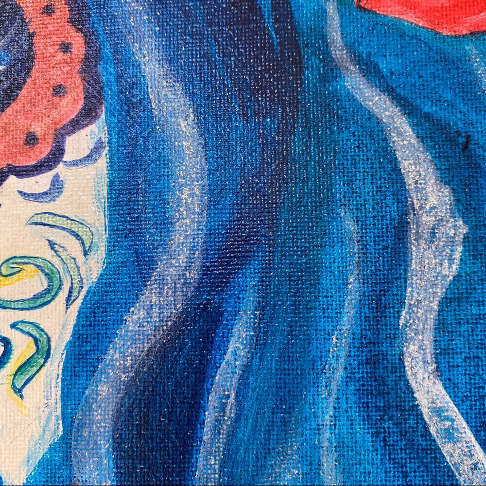 8”x10” Canvas Art Woman dia de muert Paint Acrylic - Picture 6 of 14